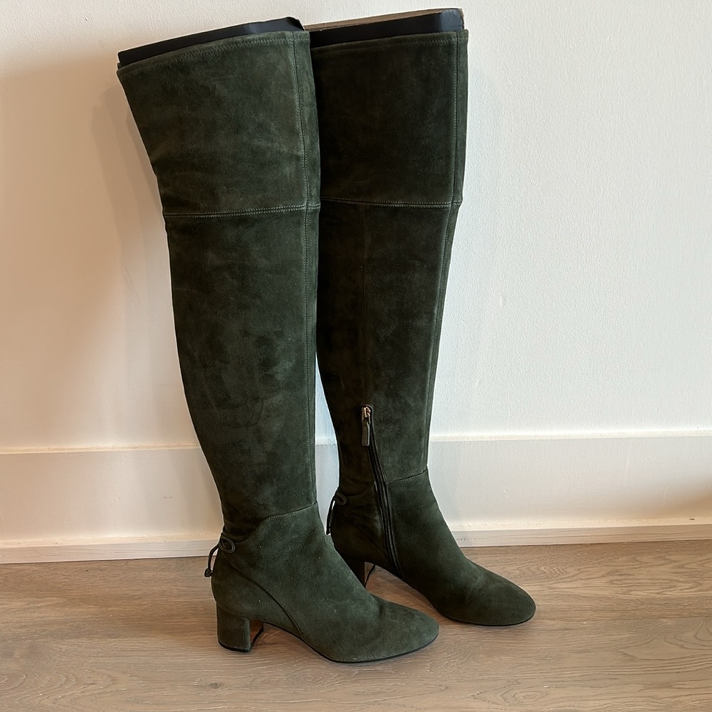 Tory Burch Leila 45MM Over the Knee Stretch Suede Boots